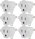3 Prong to 2 Prong Polarized Grounding Adapter Wall Outlet Converter, JACKYLED 3-Prong Adapter Converter Fireproof Material 392℉ Resistant Heavy Duty for Household, Electrical, Indoor Use Only, 6 Pack