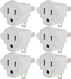 3 Prong to 2 Prong Polarized Grounding Adapter Wall Outlet Converter, JACKYLED 3-Prong Adapter Converter Fireproof Material 392℉ Resistant Heavy Duty for Household, Electrical, Indoor Use Only, 6 Pack