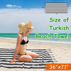 Set of 6 Turkish Beach Towel, Cotton Beach Towels, 36 x 71 Inches Turkish Towel, Sand Free, Quick Dry, Lightweight Beach Towels for Adult Black