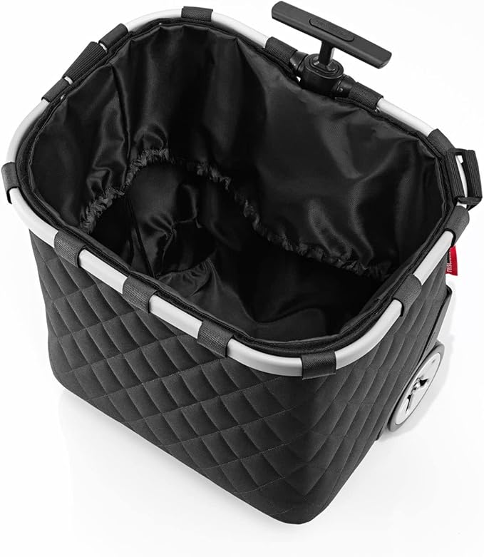reisenthel carrycruiser Rhombus Black – Portable Shopping Trolley with Sturdy Aluminum Frame, Shoulder Strap and Removable mesh Inner Bag - Made of Water-Repellent Material.
