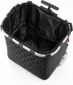 reisenthel carrycruiser Rhombus Black – Portable Shopping Trolley with Sturdy Aluminum Frame, Shoulder Strap and Removable mesh Inner Bag - Made of Water-Repellent Material.