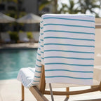 Black & White Brands Brazilian Beach/Pool/Bath Towel - Ultimate Absorbent Luxury XL 36x70 100% Cotton Wave (4 Towels, Turquoise Poly Stripe)