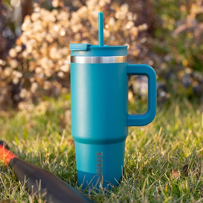 BJPKPK 40 oz Insulated Tumbler With Lid And Straw Stainless Steel Tumblers Cup With Handle For Women And Men,Mint