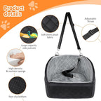 NEEZUKAR Dog Car Seat for Small Dogs,Detachable Washable Dog Booster Seat Under 30lbs, Pet Car Seat Travel Bed with Storage Pockets and Dog Safety Belt (Black/Grey)