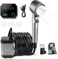 Portable Shower for Camping, Filtered Camping Shower, IPX8 Waterproof，6000mAh Rechargeable Outdoor Camp Shower Pump with LED Display, 4 Spray Modes for Hiking, Travel, Pet