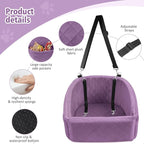 NEEZUKAR Dog Car Seat for Small Medium Dogs,Detachable Washable Dog Booster Seat Under 30lbs, Pet Car Seats Travel Bed with Storage Pockets and Safety Belt (Purple)