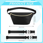 Amylove 9 Pieces Fanny Packs Nylon Waist Bag Zipper Travel Running Bag with Adjustable Strap for Women Men(Nylon,Black)