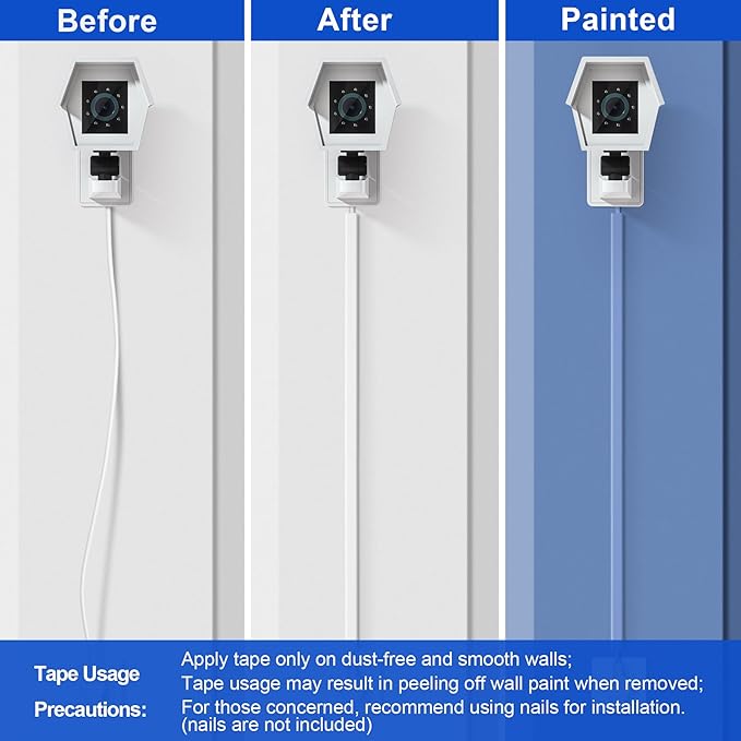 ZhiYo Cord Hider Wall for One Cord, 68in Cord Covers for Wires on Wall, Easy Install Cable Cover Wall, Cable Raceway Hide Cords, Cable Hider Cord Management Wall, 4X L17in W0.6in H0.4in Beige
