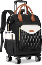 Ytonet Rolling Backpack for Women, 15.6 In Rolling Laptop Backpack with 4 Spinner Wheels, 2 In 1 Roller Travel Backpacks with Detachable Trolley, Carry On Rolling Laptop Bag for College Business Work