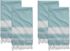 Cotton Turkish Beach Towel with Towels Oversized 36"x72" Pool Absorbent Extra Large Quick Dry Sand Travel Towel (Green, 4 Pack)