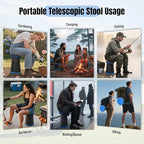 Doseno Upgraded Foldable Stool Thickened, Portable Collapsible Stool Retractable Stool for Fishing, Hiking Tours, BBQ, Parties, Outdoor Activities (Blue, 1pack)