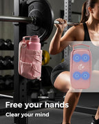 Magnetic Gym Bag for Men Women-Water Bottle Carrier Holder with Strap & Phone Pockets for 40oz Tumbler with Handle, 4 Built-in Magnets Small Gym Bag for Sports, (Pink)