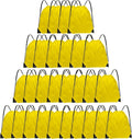 Grneric Drawstring Bags 28 PCS Drawstring Backpack Bulk String Backpack Cinch Bag Sackpack for Men Women Gym (Yellow)