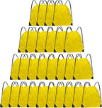 Grneric Drawstring Bags 28 PCS Drawstring Backpack Bulk String Backpack Cinch Bag Sackpack for Men Women Gym (Yellow)