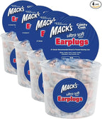Mack's Ultra Soft Foam Earplugs, 100 Pair - 33dB Highest NRR, Comfortable Ear Plugs for Sleeping, Snoring, Travel, Concerts, Studying and Loud Noise | Made in USA (Pack of 4)