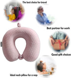 Neck Pillows for Sleeping Travel Pink Travel Pillow Comfortable U Shape Memory Foam Pillows Neck and Head Support Portable Travel Neck Pillow Suitable for Planes, Trains, Self-Driving Cars
