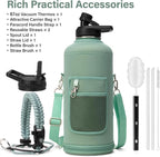 DYSANKY Insulated Water Bottle | Thickened Stainless Steel for Gym and Hiking with Straw, Carrier Bag, Handle Strap | BPA-Free 87 oz