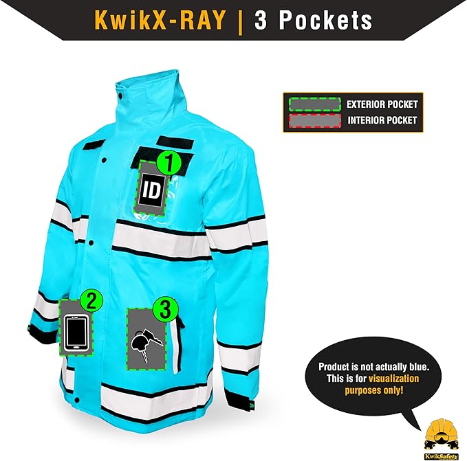 KwikSafety - Charlotte, NC - TORRENT Rain Jacket & Trench Coat ANSI OSHA Class 3 High Visibility Jacket Hi Vis Rain Gear