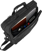 Amazon Basics Laptop Tablet Carrying Case with Shoulder Strap and Grab Handles, 14-inch, Black, Compartments for Storage