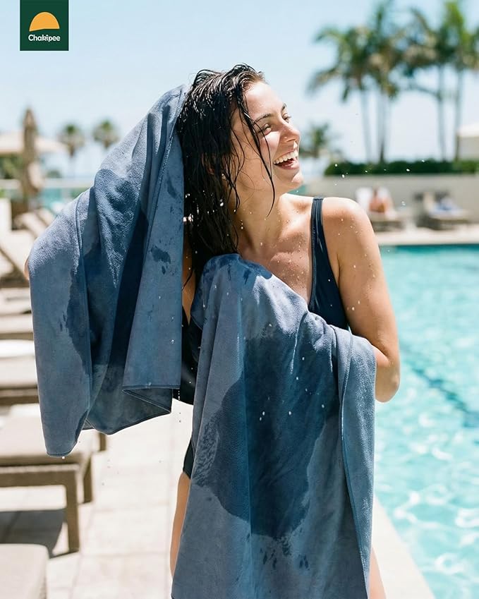 Quick Dry Microfiber Towel Travel, Beach & Camping Towels. Fast Drying, Super Absorbent & Ultra Compact for Travel, Bath, Gym, Swimming, 1 Pack, 60''x30'' Navy Blue