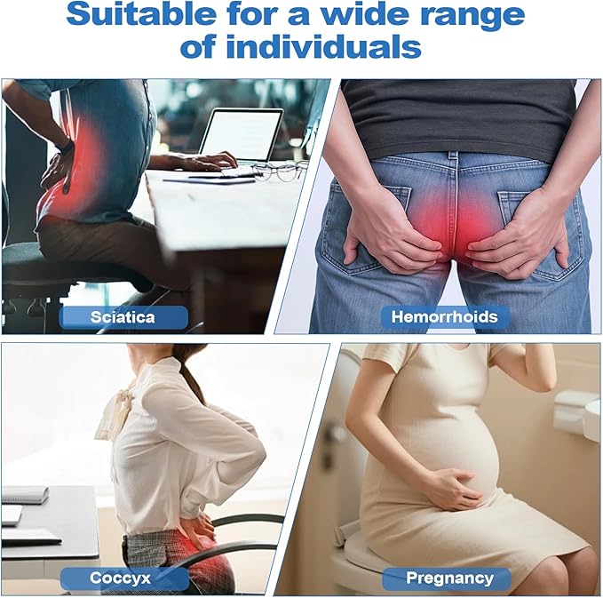 Portable Inflatable Seat Cushion, Airplane Travel Cushion Kit with Storage Pouch, Eye Mask & Earplugs, Fits Airplane Seat/Car/Office/Chairs (36 Air Cells)
