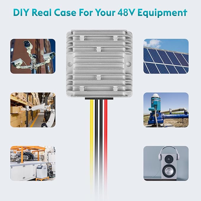 DC18V-60V to 12V Converter 20A 240W Golf Cart 24V 36V 48V Step Down to 12V Converter Voltage Regulator Reducer with Fuse Waterproofing Transformer for Golf Cart Club Car LED Lights