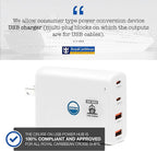 Cruise Approved Power Strip (Royal Caribbean, Disney & More) - Non Surge Charger [2 USB, 2 USB-C] 4-Port Charging Block w/Foldable Plug for iPhone, iPad, Laptops & More - Cruise Ship Essentials 2026