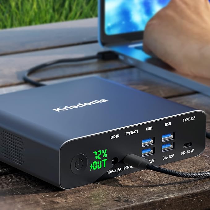 PD 100W USB-C Power Bank, 32000mAh Portable Laptop Charger [PD 3.0 100W & 65W Dual Type-C Ports + QC 3.0 Four Ports] for MacBook, Dell, HP, iPhone, Samsung, Switch and More