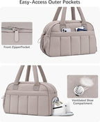 oscaurt Gym Bag for Women Puffer Duffle Bag for Travel Water Resistant Carry On Weekender Overnight Duffel Dance Bag with Shoe Compartment