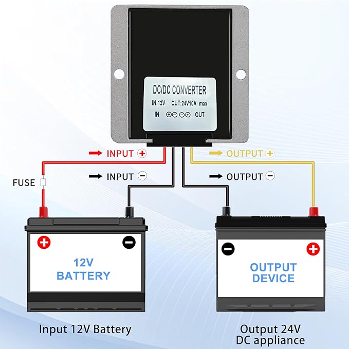 DC 12V Step Up to 24V 10A 240W, DC Step up Converter Regulator 10A 240W, DC Converter 12V Step Up to 24V, Power Supply Module Boost Transformer for Car Truck Vehicle Boat