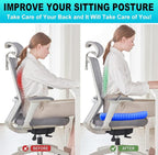 Gel Seat Cushion for Long Sitting - 1.65inch Double Thick Cooling Egg Cushion for Back, Hip, Sciatica, Coccyx, Tailbone Pain Relief - Office Chair Car Seat Cushion – Wheelchair Cushions