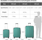 3-Piece Luggage Set 3 (20"/24"/28"), Hardside Suitcases with 8 Spinner Wheels, Scratch-Resistant ABS Shell, set2, set3 Travel Suitcase, TSA Lock (Ribbed Surface, Fresh Green)