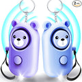 Personal Alarm Safe Sound for Women Kids Elders, 2 Pack Cute 130dB Loud Siren Safety Self-Defense with LED Light, Security Keychain Emergency Alert Alone (Blue+Purple)
