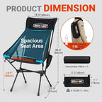 Overmont Oversized Camping Chair for Adults - 400lbs Support Heavy-Duty Padded Seat Outdoor Portable Folding Chair with Cooling Bag Cup Holder Carry Bag Comfortable for Sport Garden Beach Fishing Lawn