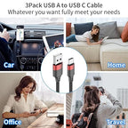 3ft USB C Cable, 3 Pack USB A to USB C Cable for iPhone 16 15, Nylon Braided Type C Charger Cord Fast Charging for Samsung Galaxy S25 S24 S23 S22 Ultra, Pixel 10 9