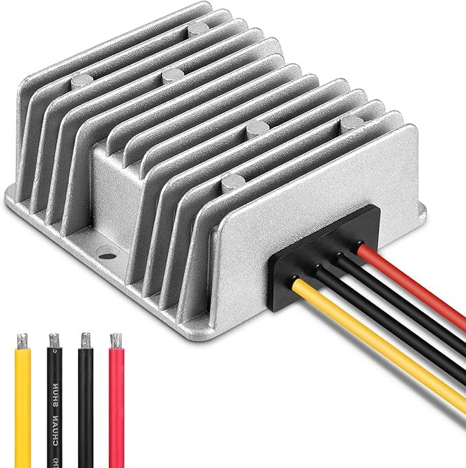 Kohree 24V to 12V Step Down Converter Regulator Reducer 20A 240W Golf Cart DC/DC Converter Regulator Reducer Waterproof for Club Car Truck Vehicle Boat Solar System Scooters Bicycles
