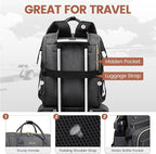 LOVEVOOK Laptop Backpack for Women,17 Inch Professional Womens Travel Backpack Purse Computer Laptop Bag Nurse Teacher Backpack,Waterproof College Work Bags Carry on Back Pack with USB Port,Dark Grey