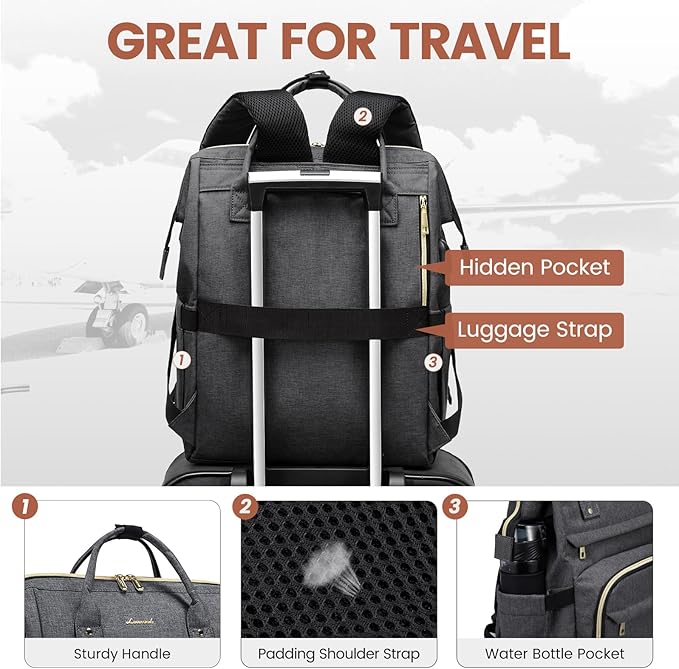 LOVEVOOK Laptop Backpack for Women,17 Inch Professional Womens Travel Backpack Purse Computer Laptop Bag Nurse Teacher Backpack,Waterproof College Work Bags Carry on Back Pack with USB Port,Dark Grey