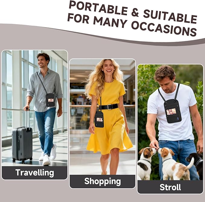 Neck Wallet,Travel for Passport Holder Neck Pouch Wallet RFID Blocking Men Women with Adjustable Neck Strap