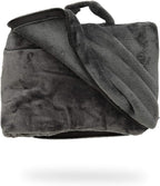 Cabeau Fold ‘n Go Travel and Throw Blanket Plus Compact Case - for Home and Travel - Doubles as Lumbar Pillow and Neck Support Pillow - French Microfiber Comfort - Charcoal