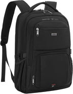DUSLANG 17 Inch Laptop Backpack for Travel Water Resistant College Backpack for Men Women Laptop Bag with USB Charging Port with Black Lock,Black