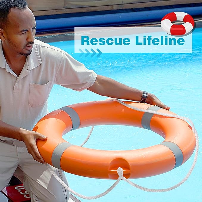 Water Floating Lifesaving Rope - Professional Throwing Pool Life Preserver Rope Line for Swimming Small Kayak Inflatable Boat