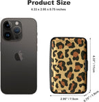 ELFISH Mini RFID Aluminum Wallet Credit Cards Holder Business Card Case Metal ID Case for Men Women（Leopard