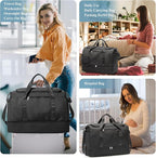 Extra Large Travel Duffle Bag,Carry on Overnight Weekend Bag with Shoes Compartment,Weekender Bags for Women for Travel Business Trips Sport Hospital