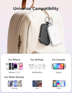 RORRY CharmGo Portable Charger, 5000mAh Portable Charger Power Bank with Built-in Cables, Travel Keychain Charger Battery Pack for iPhone 17/16/15/14/13/12, for AirPods 2/3/4/Pro, Purple
