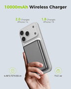 CHARCO Magnetic Power Bank for Magsafe Fast Charging, 10000mAh Wireless Portable Charger with Ultra Slim & Lightweight, Compatible with iPhone 17/16/15/14/13 Series,Travel Essential