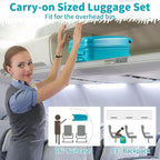 Goplus 2 PCS Kids Luggage, 13" & 16" Carry-on Suitcase w/Spinner Wheels, Telescopic Handle, Hard Shell Rolling Trolley Luggage for Toddler Boys Girls Travel, Airline Approved (Blue, Dinosaur)