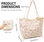 Long Keeper Corduroy Tote Bag for Women Girl Cute Large Tote Purse Reusable Canvas Shoulder Bag Handbag for Work Travel Gym