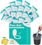 Lemon Portable Toilet Gel, Poo Gel for Potty, Camping Toilet Powder for Bucket, Eco Absorbent Gelling, Portable Urine Packets for Outdoor Recreation Suppliess(30)