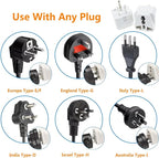 Universal Adapter, Europe to US Plug Travel Adapters, Universal Travel Adapter for USA,Portable and Easy to Use,White,6 Pack